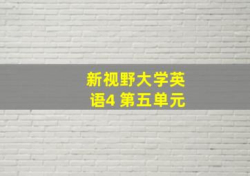 新视野大学英语4 第五单元